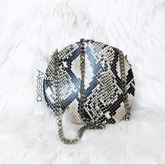 Alessia LAST CHANCE Python Circle Chain Crossbody - Picture 2 of 8